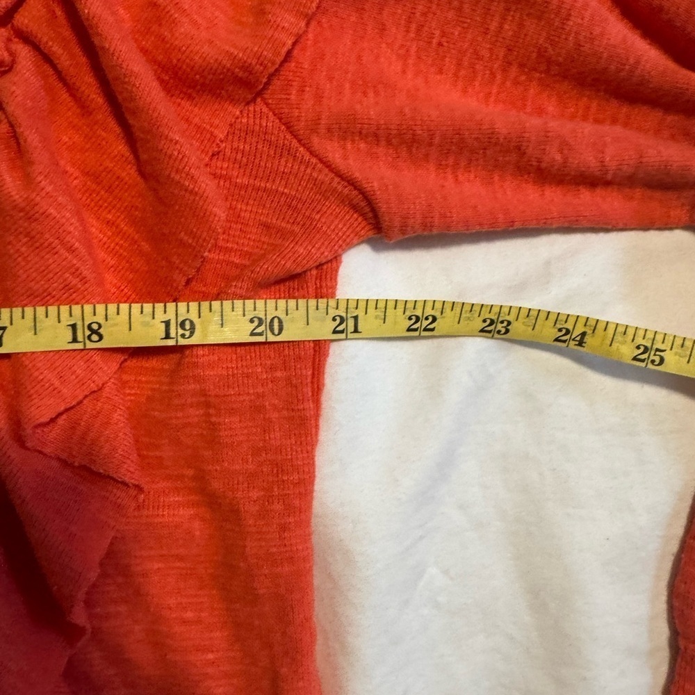 Anthropologie Pilcro Cozy Popover Coral Red Top Size M Ruffle - Picture 10 of 13